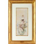 RICARDO HOGAN - 1843-1890, A Female Figure, watercolour on paper, signed and dated 1890, Dim. - 40 x
