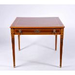 A Table, D. Maria I (Queen of Portugal) style, chestnut and walnut with inlays, thornbush, Brazilian