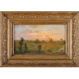 ERNESTO CONDEIXA - 1857-1933, A Landscape, oil on wood, traces of wood insects, signed, Dim. - 41