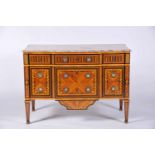 A Chest of Drawers, Louis XVI style, Scots pine and chestnut with kingwood, Brazilian rosewood and