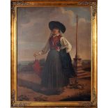 JOSÉ ALBERTO NUNES - 1829-1900, A Lady wearing a Costume from the Minho Province, oil on canvas,