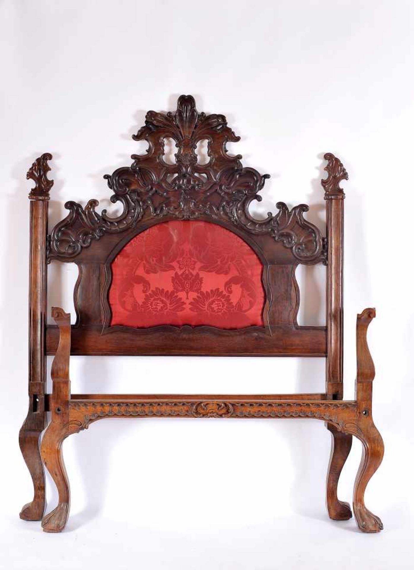 A Bed, D. José I, King of Portugal (1750-1777), carved Brazilian rosewood, backrest with upholstered
