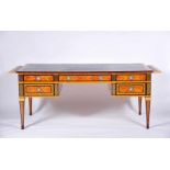 A Desk, D. Maria I, Queen of Portugal style, wood with kingwood friezes, and Brazilian rosewood,