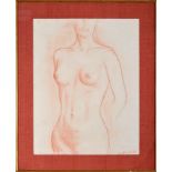 Untitled (Female Nude), pencil on paper, signed THEO MEIER (probably Theo Meier - 1908-1982) and