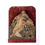 A Pietà, terracotta altarpiece, polychrome decoration, Portuguese, 18th C., faults and defects, Dim.