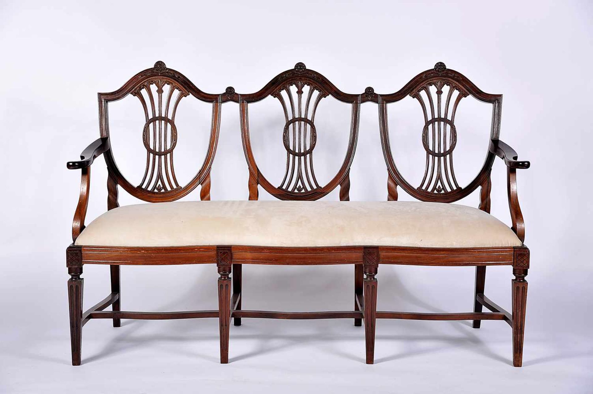 A Settee, D. Maria I, Queen of Portugal (1777-1816), Brazilian rosewood, carved and pierced back