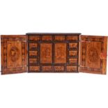 A Two-door Cabinet, walnut, satinwood, boxwood and ebonised wood marquetry, drawers' front,