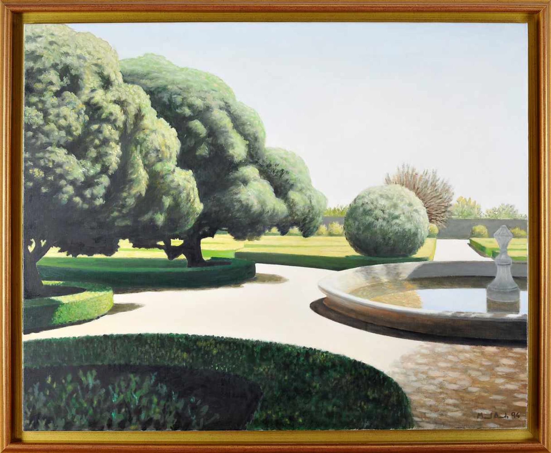 MANUEL AMADO - 1938-2019, "Jardim Botânico", oil on canvas, signed and dated 1994, Dim. - 81 x 100