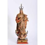 Our Lady of The Immaculate Conception, polychrome and gilt wood sculpture, painted and gilt wood