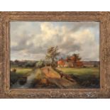 Landscape with House and Figures, oil on canvas, signed P.G. WAGNER and dated 1847, Dim. - 64x 83