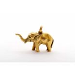 A Pendant - "Elephant", 800/1000 gold, Portuguese, signs of use, Oporto mark (1938-1985),