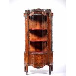 A Display Cabinet, Napoleon III, kingwood and satinwood marquetry and other woods "Basket with