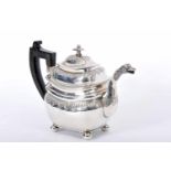 A Teapot, 833/1000 silver, engraved and relief decoration «bird spout», engraved LAM monogram,