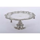 A Stemmed Salver with Three Feet, D. José I (King of Portugal) style, 833/1000 silver, engraved with