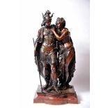 "Didon et Enée", bronze sculpture, marble base, signed J. Bte. GERMAIN (probably Jean-Baptiste