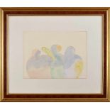 JÚLIO RESENDE - 1917-2011, Women and parrot, watercolour on paper, signed and dated 1983, Dim. -