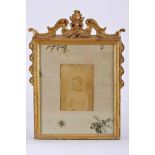 Portrait of Queen D. Amelia of Portugal (1865-1951), photograph on cardboard, carved, gilt and