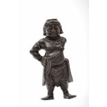 A Temple Guardian, bronze sculpture, Japan - Edo period (1615-1868), missing of an arm. Notes: