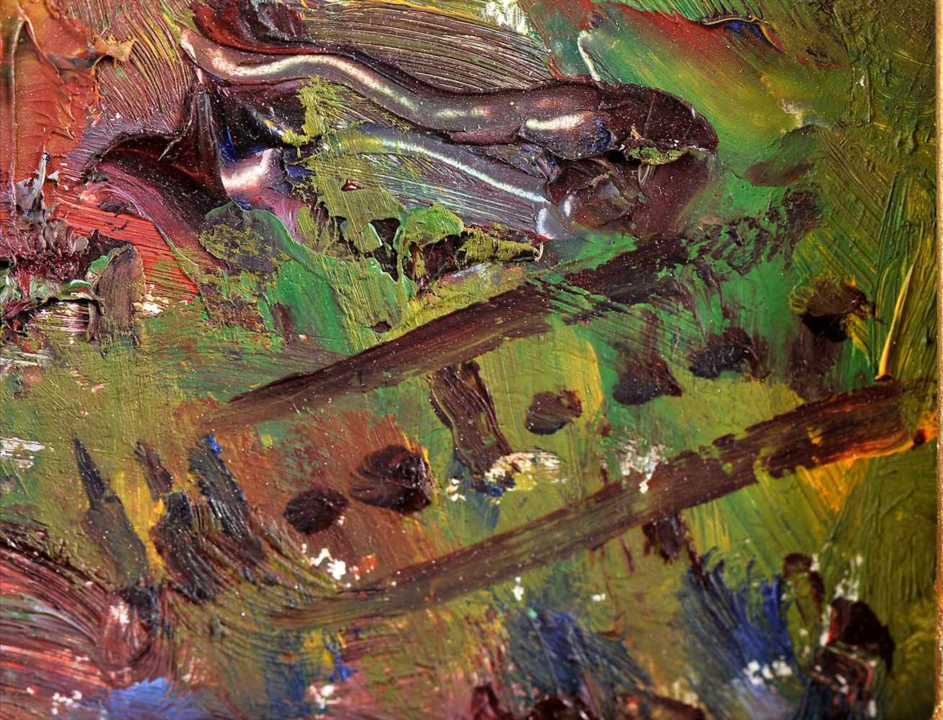 JAIME MURTEIRA - 1910-1986, "Entardecer - Mucifal" (Dusk in Mucifal ), oil on chipboard, signed, - Bild 2 aus 2