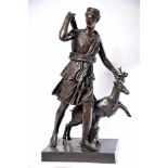 Diana - "Diana of Versailles", patinated bronze sculpture, French, 19th C., Dim. - 105 cm- - -20.