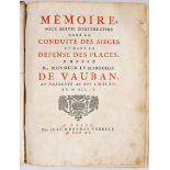 Mémoire pour la conduite des sièges, de Vauban, 1740, VAUBAN, Sébastien Le Prestre de.- Mémoire,