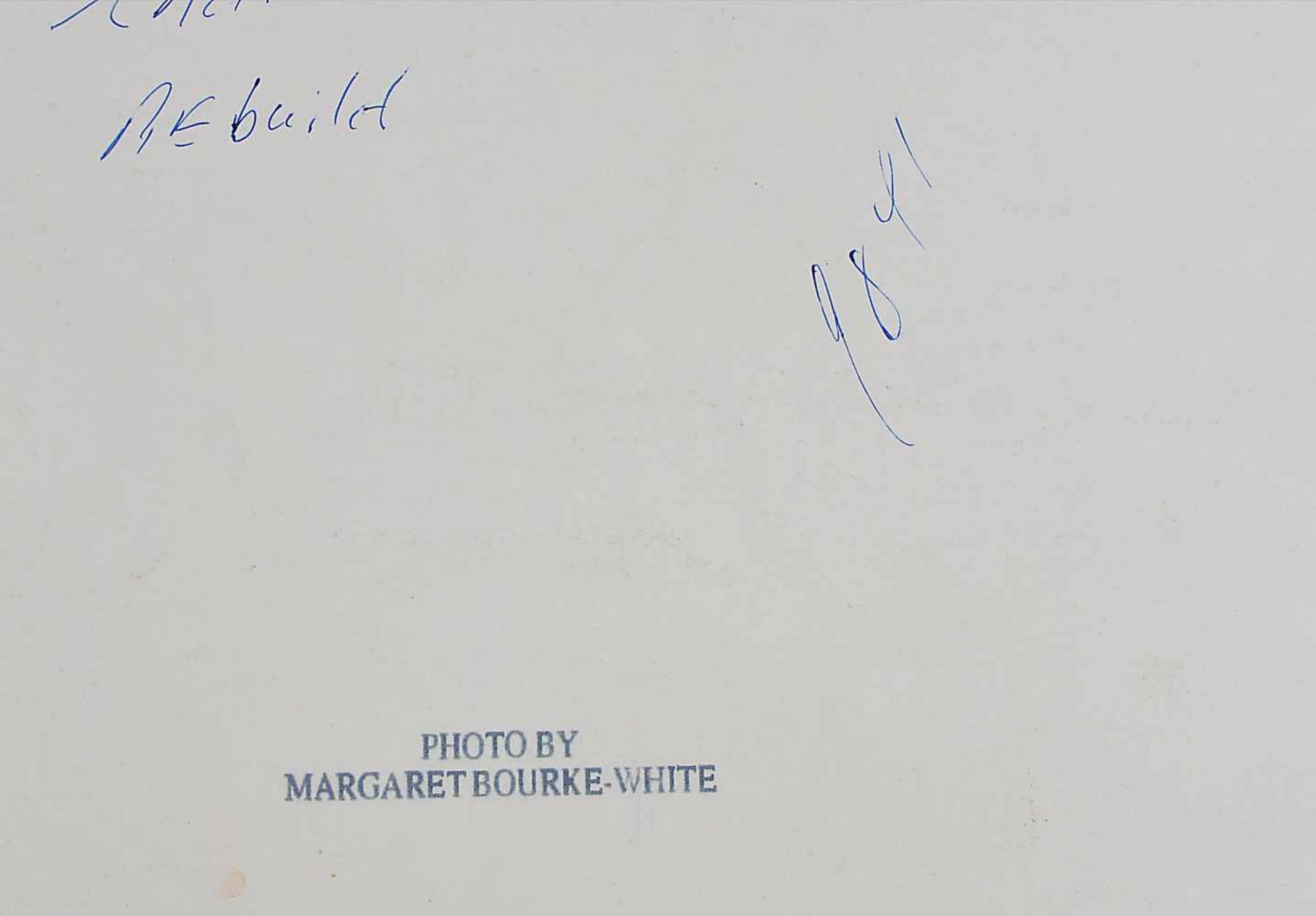 Untitled, photograph on paper, gelatin and silver halides, marked Margaret Bourke-White, (probably - Bild 2 aus 2