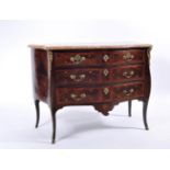 A Commode, Louis XV (1723-1774), Brazilian rosewood, kingwood, satinwood and boxwood marquetry,