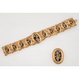 Enamel and gold demi-parure - montatura in oro giallo 750/1000 e smalto -