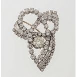 Diamond and gold brooch - montatura in oro bianco 750/1000 -