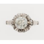 Old-cut diamond ring - montatura in oro bianco 750/1000 -