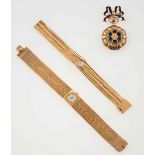 Two gold wristwatches and one gold pocketwatch - oro giallo 750/1000 e smalti -