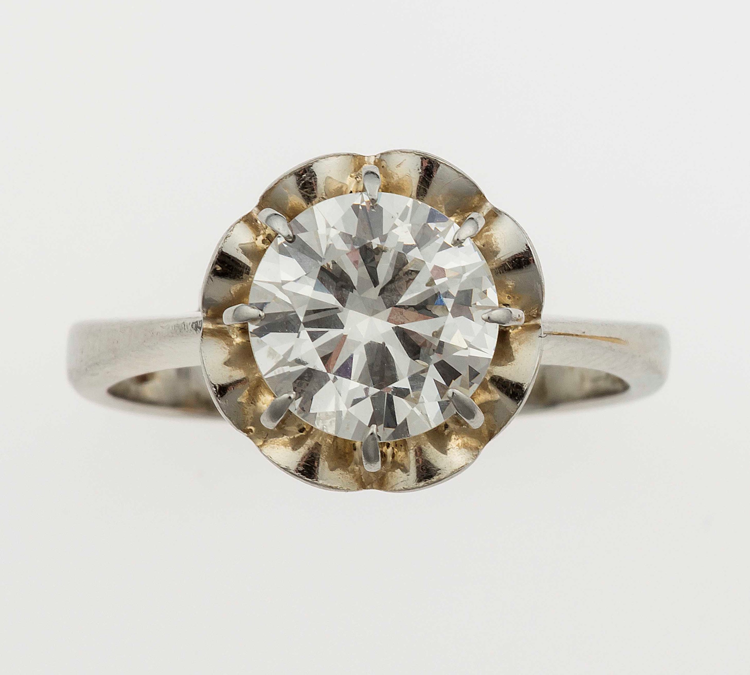Brilliant-cut diamond ring - . -