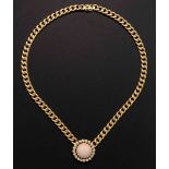 Coral, diamond and gold necklace - montatura in oro giallo 750/1000 -