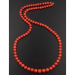 Graduated coral beads necklace - . -