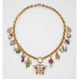 Diamond, ruby, sapphire and emerald necklace - montatura in oro giallo ed oro bianco [...]