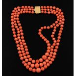 Coral and gold necklace - fermezza in oro giallo 750/1000 -