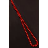 Graduated coral beads necklace - boules scalari -