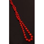 Graduated coral beads necklace with silver clasp - fermezza in argento 925 -