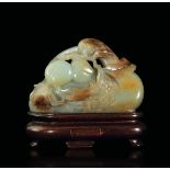 A jade group, China, Qing Dynasty - Qianlong period (1736-1796). 6.3x8.7cm -