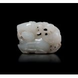 A white jade group, China, Qing Dynasty - Qianlong Period (1736-1795). 5cm -