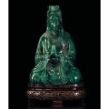 A jade Guanyin, China, early 20th century - H 16cm -