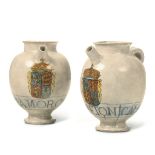 Due orcioli Roma, ultimo quarto del XVI secolo, - Maiolica. Altezza cm 23. Rotti in [...]