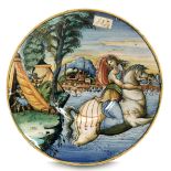 Piatto Urbino (o Pesaro), 1553, - Maiolica. Diametro cm 22,5. Perfetto stato, minime [...]