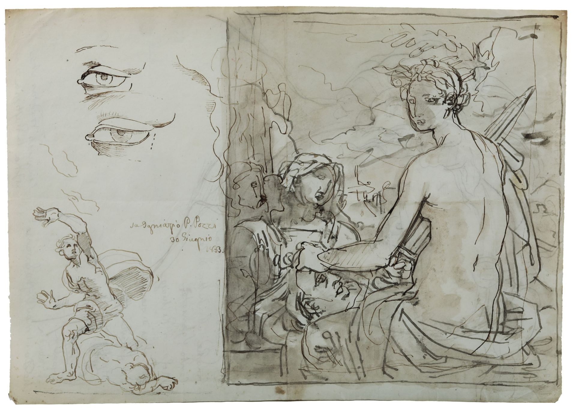 Fortunato Duranti (1787-1863), Studio per Giuditta e la testa di Oloferne e figura di [...]