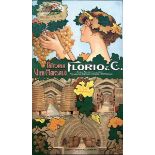 Anonimo, FATTORIA VINI MARSALA FLORIO & C. - First edition lithographic poster, 1900 [...]