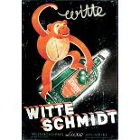 Anonimo, WITTE SCHMIDT… APERITIEF - Tin metallic plate on cardboard, 1939. Cm [...]