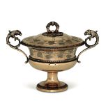 A silver sugar pot, Paris, 1830s - Molten, embossed and chiselled vermeille silver. [...]