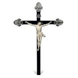 A meditation cross, Liguria, 17-1800s - Ebonised wood with silver elements. [...]