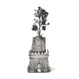 A silver tower, Italy or Spain, 18th century - Molten, embossed and chiselled silver [...]