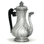 A silver coffee pot, Genoa, 1765 - Molten, embossed and chiselled silver. Torretta [...]